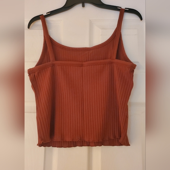 Women's Ribbed Tank Top - Rust - Picture 2 of 3